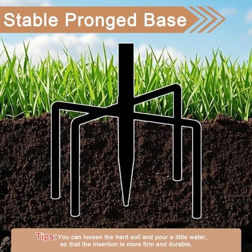 OUISJYER Metal Bird Bath for Outdoors, 12" Dia Bowl with Stable Upgrades Stake Birdbaths Garden Yard Lawn Decor 0.7 Gallon view 4