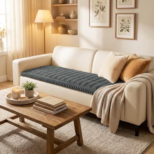 Smiry Couch Cover for Dogs Washable, Non Slip Fuzzy Pet Couch Covers for 3 Cushion Sofa Pet Friendly, Thick Soft Sofa Slipcovers Cushion Protector (Dark Grey, 27.6" x 59") view 2