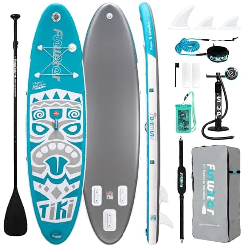 FunWater 10'6×33"×6" Inflatable Stand Up Paddle Board with Premium SUP Paddleboard Accessories, Wide Stable Anti-Slip EVA Deck,Paddle Boards for Adults & Youth of All Skill Levels