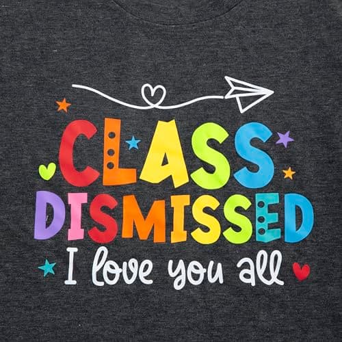 Last Day of School Shirt: Teacher T-Shirt Women Class Dismissed Shirts Teacher Life Tee School Graduation Casual Top view 4
