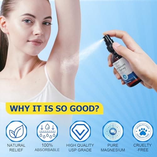 Pure Magnesium Oil Spray, Magnesium Oil for Feet, Topical Magnesium Spray for Feet,Magnesium Body Oil, Glass Bottle, Easy to Absorb & Use -2.0 oz (Pack of 2) view 3