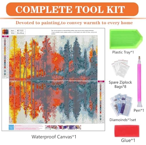 igoodom Landscape Diamond Art Kits for Adults, Landscape Diamond Painting Kit, Full Drill Round Diamond Art Kits, DIY Gem Art and Crafts for Home Wall Decor Gift 14x14inch view 6