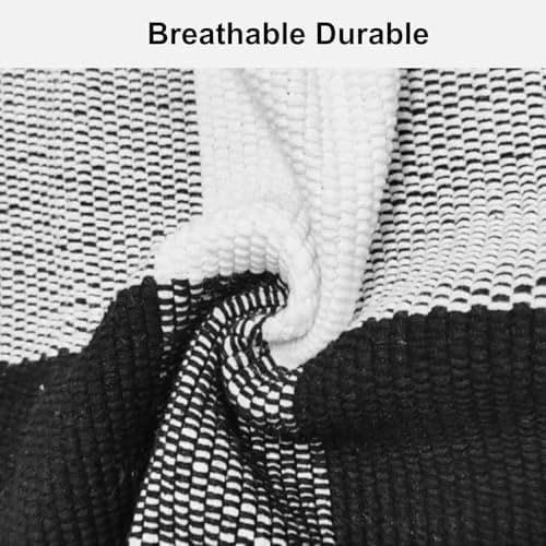 LYGLIGH Green and White Outdoor Rug, Buffalo Plaid Rug, 27.5"x43" Checked Rugs Washable, Cotton Front Door Mat Indoor, Low Pile, Fade Resistant, Pet-Friendly Area Rug for Kitchen, Farmhouse, Entryway view 4