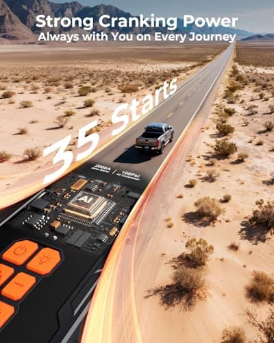 GUREVO 2000A Jump Starter with Air Compressor, Car Battery Jumper Starter Portable with 160PSI Auto-Shutoff Tire Inflator, Car Battery Charger Jump Box for 8.0L Gas/6.0L Diesel Engines view 4