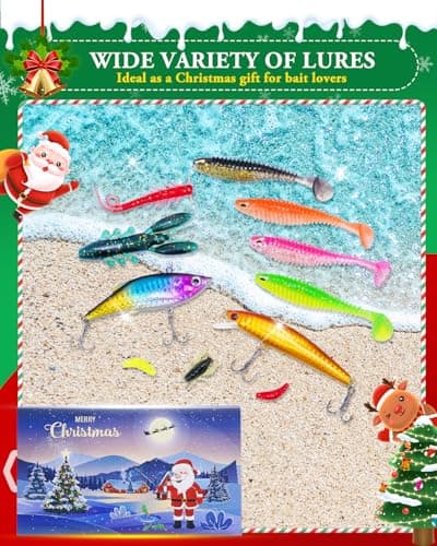 UCEC Fishing Lures Tackle Box with Tackle Included, Fishing Kit with VIBs, Minnows, Frogs, Soft Baits & Hooks, Freshwater Lure Kit for Bass Walleye Trout, Mens Fishing Gifts, Ideal for Father's Day view 3