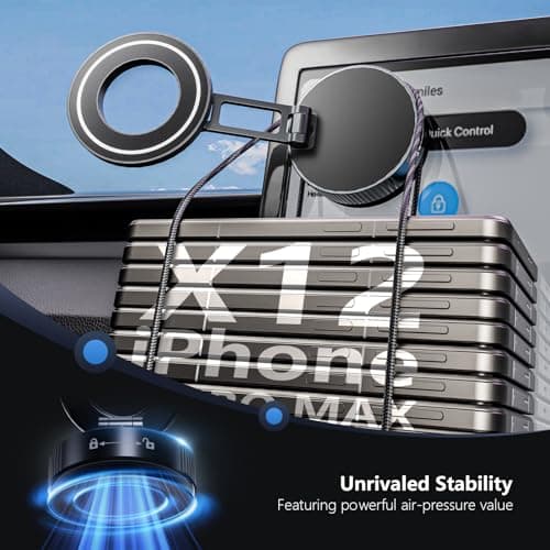 TBCR Vacuum Suction Cup Phone Mount, 360° Adjustable Magnetic Phone Holder for Car – [89+lbs Strongest Suction & 2800gf Magnetic] Swivel Lock for Car/Gym/Mirror/Shower view 3