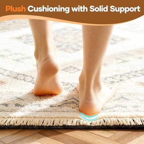 Veken Non Slip Cushioned Rug Pad Gripper 10 x 14 Ft, Felt and Silicone Backing, 1/4 inch Thick Carpet Liner for Hardwood Floors and Finishes, Under Area Rugs Anti Skid Mat, Keep Rugs Safe and in Place view 6