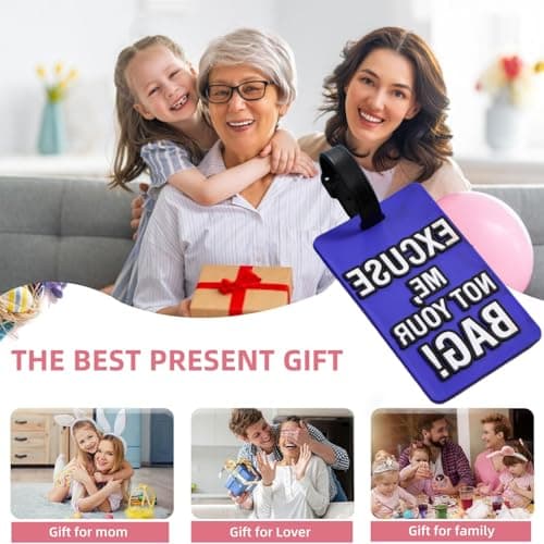 Funny Silicone Luggage Tag, Colorful Unique Baggage Handbag Travel Suitcase Tags with Name ID Card for Women Men (Multicolor, Set of 4) view 6