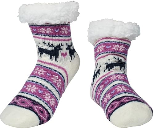 BenSorts Kids Slipper Socks Girls Boys Warm Fuzzy Fleece Christmas Socks Gift Stocking Stuffers — image 1