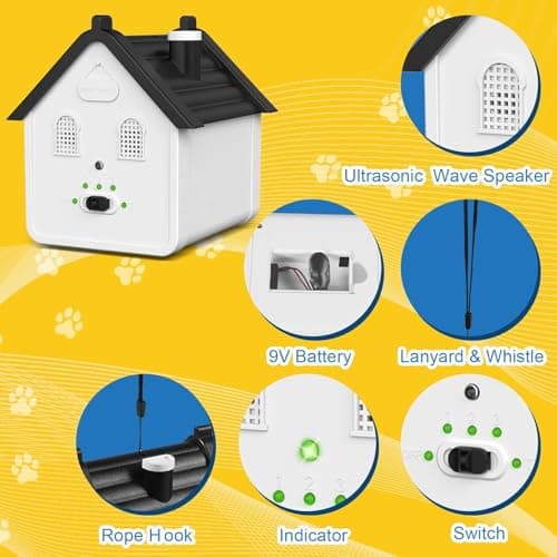 Xteamo Effective Anti Barking Deterrent - 3 Adjustable Levels Bark Control Device, 50FT Waterproof Outdoor Tool for Small/Medium/Large Dogs view 5