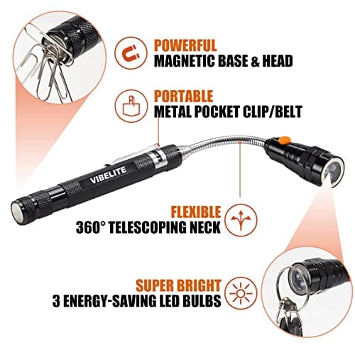 Magnetic Pickup Tool and 6 in 1 Multitool Pen with Touch Screen Stylus, Rulers, Bubble Level, Flathead, Phillips Screwdriver, Ballpoint Pen, BIrthday Gifts for Men, Him, Dad, Mechanic, Women, 2Pack view 3