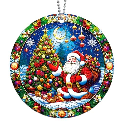 Santa Ornaments, Santa Claus Ornaments for Christmas Tree, Vintage Santas Acrylic Ornament, Unique Classic Christmas Ornament for Gift Exchange — image 1