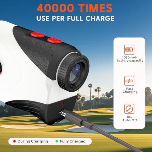 Golf Rangefinder with Slope,1200 Yards Laser Range Finder Golfing,7X Magnification,Flag Lock Vibration,Rechargeable Range Finders with Magnet Stripe,Continuous Scan Mode,High Precision Measurement. view 6