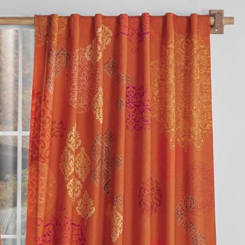 Maison d' Hermine Curtains for Living Room 100% Cotton 96 inch Length One Panel Light Filtering Curtains for Windows with Rod and Loop Pockets Gifts for Mothers Day (Versailles - Louvre, 50"W x 96"L) view 1