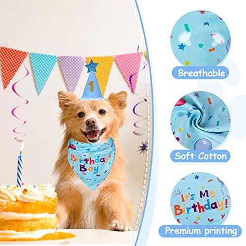 Dog Birthday Party Supplies,Dog Birthday Bandana,Dog Birthday Hat view 4