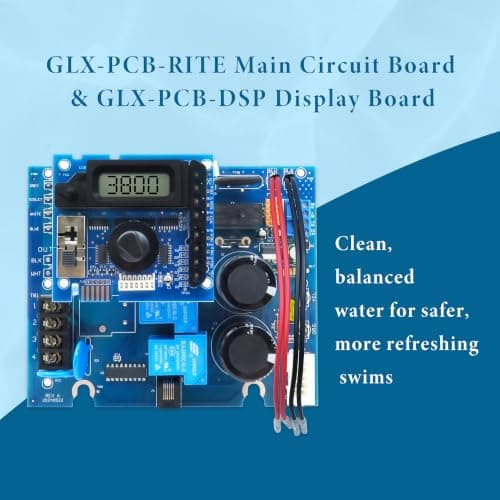 GLX-PCB-RITE Main Circuit Board & GLX-PCB-DSP Display Board，Fits The Hayward/Goldline Aqua Rite Saltwater Chlorinator，for Pool Chlorinators Replacement，Hayward aquarite Circuit Board view 6