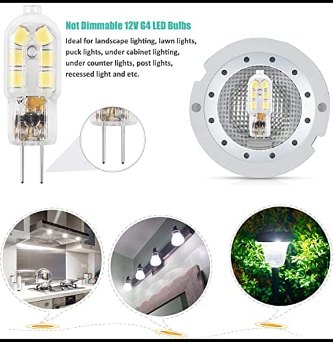 Amazing power G4 LED Bulb, 12V Bi Pin 20W Halogen Bulb Replacement, NOT Dimmable,Daylight White 6000K, 5-Pack view 3