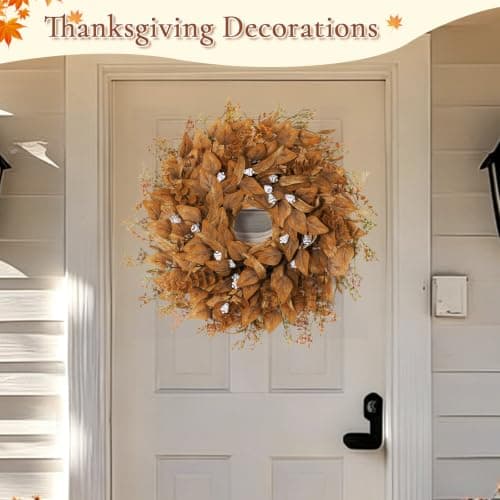 26 Inch Fall Wreath for Front Door, Artificial Eucalyptus Porch Decor (26in) view 5