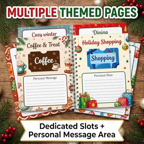 Christmas Gift Card Books, 4 Pack Spiral Bound Holiday Gift Card Holders view 5