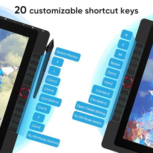 Drawing Tablet with Screen XPPen Artist 22R pro Computer Graphics Tablet 120% sRGB with Battery-Free Stylus Full-Laminated Technology, 21.5 inch Pen Display with 20 Shortcut Keys & 2 Red Dial(Black) view 4