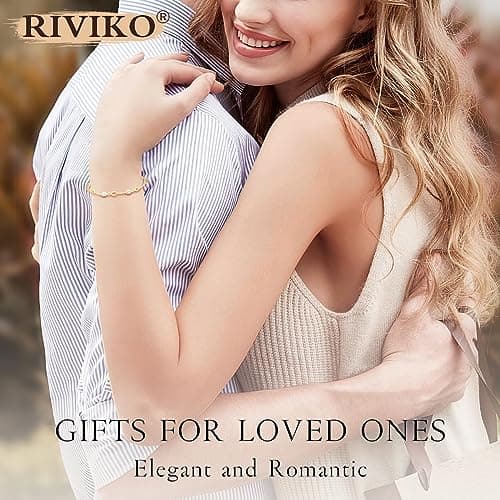 RIVIKO Birthstone Bracelets for Women,925 Sterling Silver Gold Plated Dainty Women Charm Link Bracelet,Adjustable Anniversary Jewelry Chrismas Birthday Mothers day Gifts for Mom Her Wife Friend Lady view 4