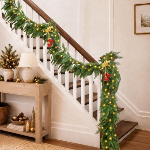 6FT Cedar Garland with Lights view 5