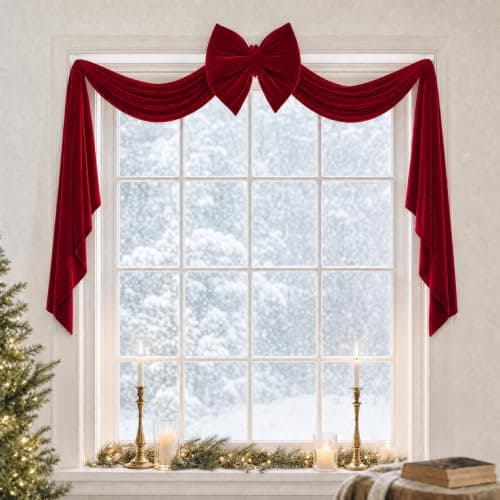 Christmas Decorations- 6FT Extra Large Red Velvet Christmas Tree Topper Bow | Full & Firm Red Velvet Bows Decor for Christmas Tree Front Door Wall Fireplace Festival Wedding Birthday Party view 3