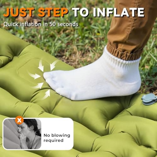 Sleeping Pad for Camping, Built-in Pump with Pillow | Waterproof, Air Mattress for Backpacking, Hiking, Tent, Overnight Travel, Compact & Comfortable for Outdoor Adventures view 3