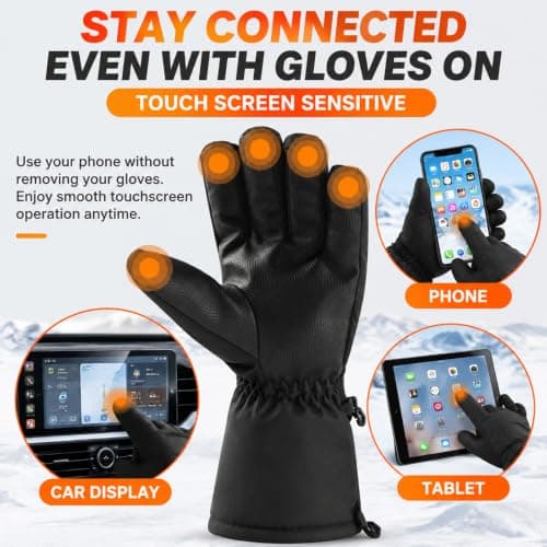 Heated Gloves for Men Women Winter Ski Hand Warmers Cycling Snow Outdoor view 5