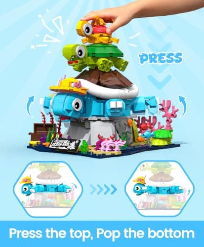 Turtle Family Building Set, Stackable Sea Animal Toy Ages 8+ view 4