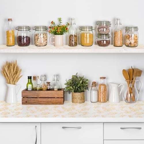 Shelf Cabinet Liner for Kitchen- Non Adhesive Drawer Liner Refrigerator Liner, Premium Waterproof Shelf Paper Protect Surface, Non Slip Easy to Clean Durable EVA Material, Roses, 11.8 in x 20FT view 2