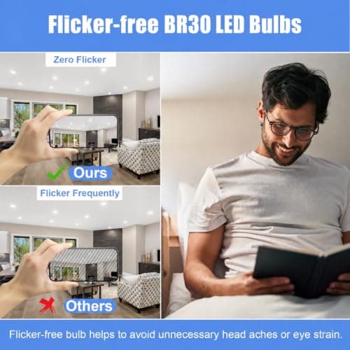 BR30 LED Flood Light Bulbs 65W Equivalent Dimmable E26 5000K Daylight view 6