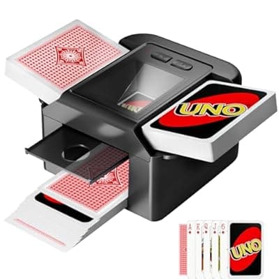 Vipdream Automatic Card Shuffler for 1–2 Decks, Rechargeable Electric Card Shuffling Machine with USB-C