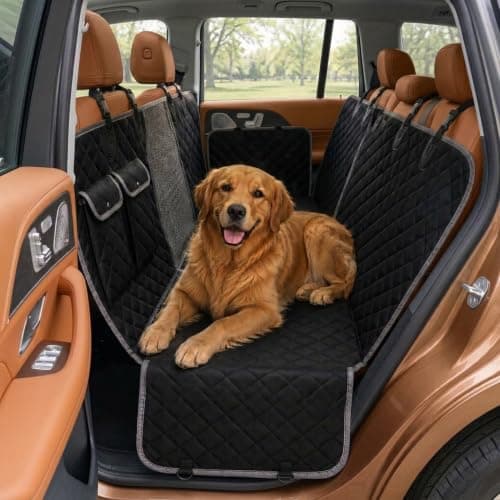 evori Dog Car Seat Cover for Back Seat Waterproof Hammock with Mesh Barrier | Waterproof dog seat cover with mesh barrier, nonslip backing and adjustable straps for back seats in cars, trucks and SUVs — image 1