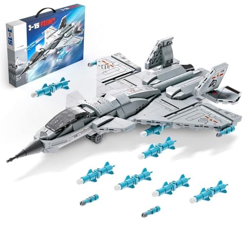 J-15 Fighter Jet Building Kit, 577PCS Military Aircraft Model for Boys 8–12, Army Airplane Toy with Foldable Wings & Tail, Clear Cockpit, Dual-Engine Jet, STEM Construction Blocks for Teens & Adult — image 1