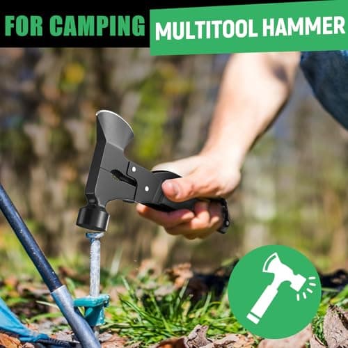 DETDLIB 15-in-1 Multitool Axe Hatchet, Birthday Gifts for Men, Essential for Camping, Hiking, Cool Gadget, Gifts for Men. Women, Dad, Him, Husband, Father, Mechanic, Boyfriend, Black view 6