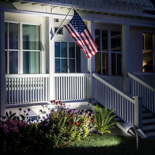 ROSHWEY Solar Spot Lights Outdoor - 600LM Spotlights Waterproof Outside Flood Lighting for Driveway Backyard Patio Garden Landscape Deck Garage (Cool White, 2 Pack) view 2