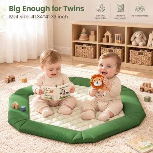 TinyThirve Baby Gym Play Mat, 4-in-1 Washable Tummy Time Mat & Ball Pit view 5
