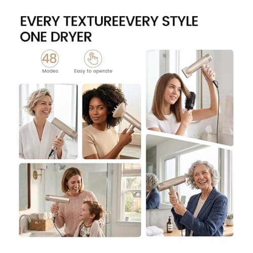 CrazyMar Ionic Hair Dryer with Diffuser, 8X Fast Drying Salon Blow Dryer | 16 Temp 3 Speed Settings, Large Display, Lightweight Portable, for Women Men view 3