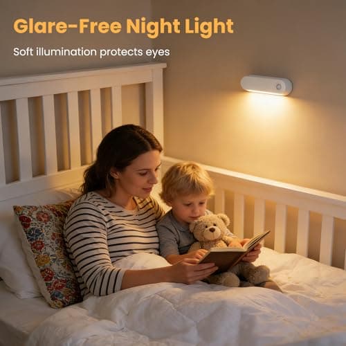 Fuligent Motion Sensor Night Light, 1800mAh Rechargeable Battery Operated Step Lights, 3000K Warm White Wireless Under Cabinet Lighting for Stairs, Hallway, Closet, Bedroom, Kitchen (2 Pack) view 5