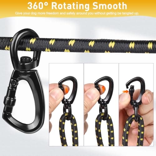 Dog Tie Out Cable for Camping 75ft, Dog Runner for Yard Hold up to 350lbs, Portable Camping Essentials for Outside view 4