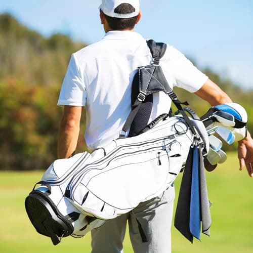 Yaozoon 3 Pack Golf Towels Rag with Carabiner Clip for Golf Bags Men Women,Microfiber Waffle Pattern Golf Club Cleaning Towel(16X16 inch)(S) view 2