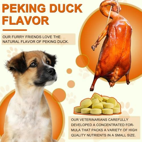 Uruses Turmeric Curcumin for Dogs, Hip & Joint Support, Heart Health Support, Immune System Booster, Dog Joint Supplement for All Ages Breeds & Sizes, 180 Chewable Tablets, Peking Duck Flavor view 3