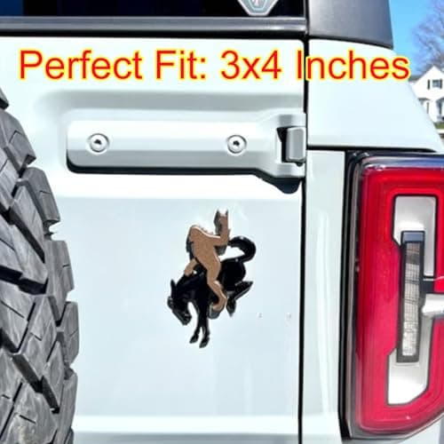Add-A-Sasquatch Emblem for Bronco – 3" x 4" Overlay Decal – Easy Install, Industrial Strength 3M Tape – Fun Off-Road Accessory （NO Pony Emblem ）(Flat Bronze Metallic) view 6