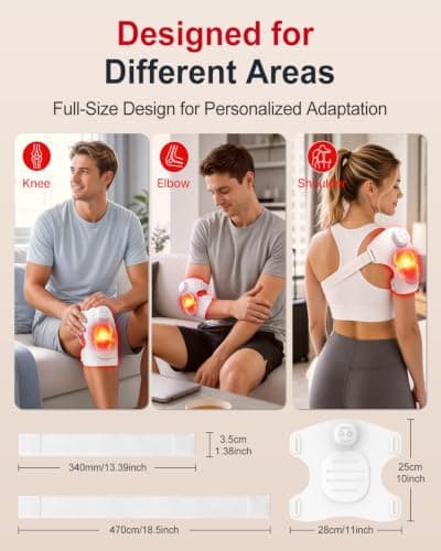 Red Light Therapy Knee Brace, Wireless Silicone Knee Wrap with 660nm 850nm Infrared Light, 5000mAh Electric Heated Knee Wrap for Knee Joint Elbow, Gifts for Women Men view 5