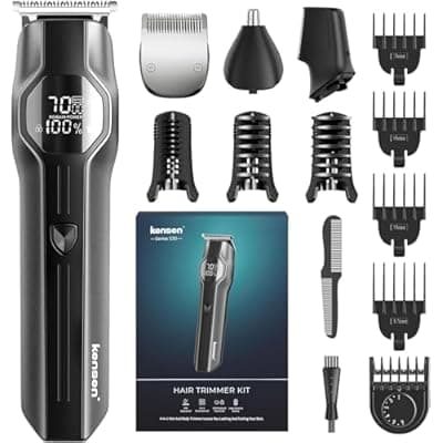 kensen Manscape Dual Speed Body Hair Trimmer Men, 4-in-1 Beard Trimmer for Men, 210 Mins Usage Time Rechargeable Body Shaver for Hair/Beard/Ball/Groin, Waterproof Male Grooming Kit for Pubic Hair