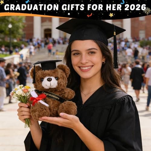 U-Zomir Graduation Gifts for Her, College & High School Graduation Gifts for Women with Plush Bear Bracelet Socks Greeting Card and Tumbler, Class of 2026 Graduates Gifts Box Set view 2