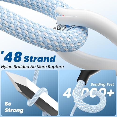 Jogrytece Upgrade 4 in 2 Multi Charging Cable, USB C Cable with 3 X Type-C/IP, Travel Holiday Essentials Phone Charger Cord for iPhone 17/16/15/14, Galaxy, Android (2Pack 5FT) view 4