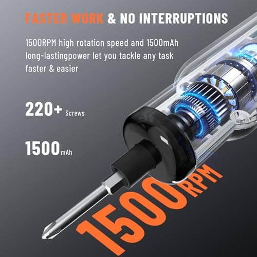 Katerk Gift for Dad, Father's Day Gifts Kit, Cordless Electric Screwdriver, Sleek White Power Tool Driver, Adjustable Torque, Extended Runtime, LED Light & 12 Bits, Home Electronic Repairs view 4