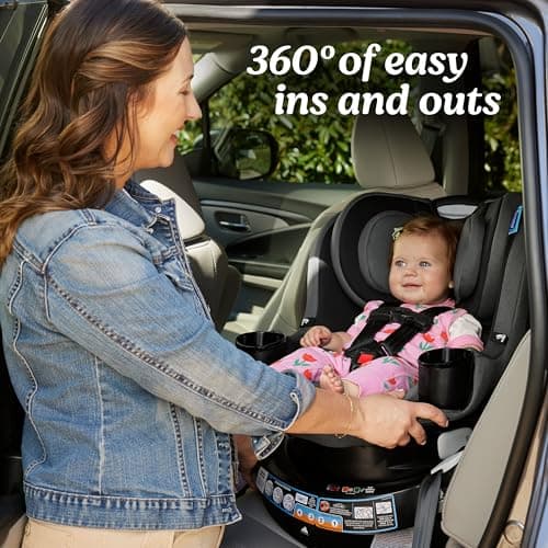 Graco EasyTurn 360 2-in-1 Rotating Convertible Car Seat, 360 Degree Rotating Infant to Toddler Rotating Car Seat, 2 Modes Rear and Forward Facing, Slim Design view 3